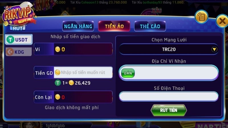Giao dịch bằng tiền ảo
