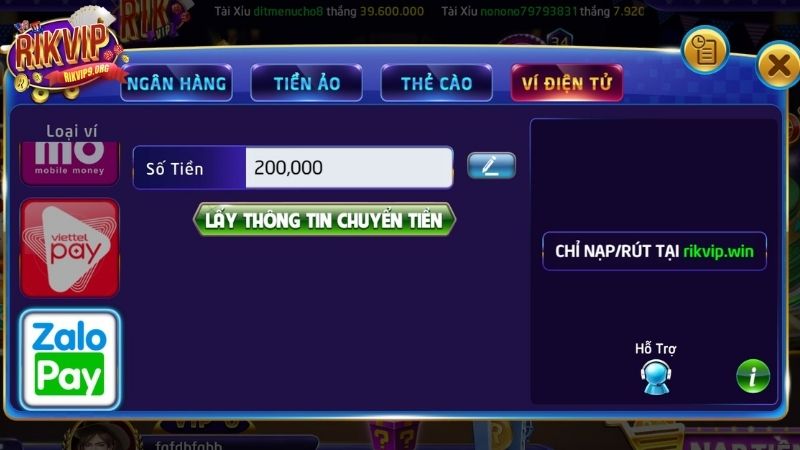 Giao dịch bằng ví điện tử