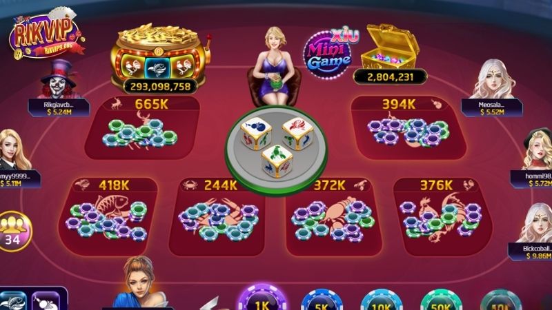 Luật cược Bầu Cua Tôm Cá tại Rikvip